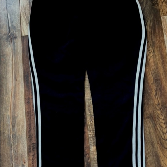 Adidas Women's Black Joggers with White Stripes - Picture 4 of 5